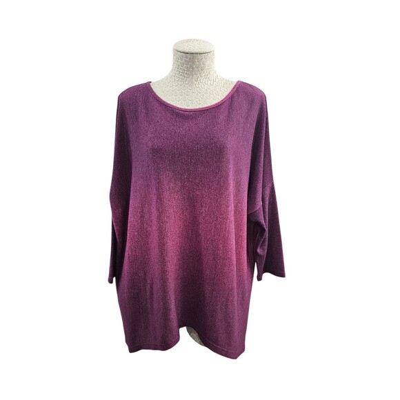 WN Women's M Clara Sunwoo Purple & Pink Ombre Knit Drop Sleeve Sweater Pullover - Picture 1 of 7